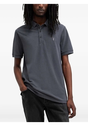 AllSaints Reform logo-embroidered piqué polo shirt - Grey
