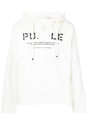 Purple Brand Beach graphic print hoodie - White