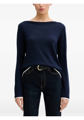 Benetton contrast-trim boat-neck sweater - Blue
