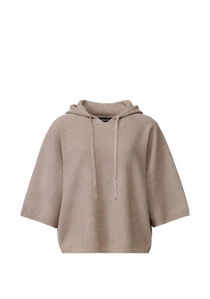 Fabiana Filippi drawstring-fastening elbow-sleeve hoodie - Brown