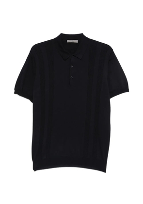 Corneliani pointelle-knit short-sleeve polo shirt - Blue