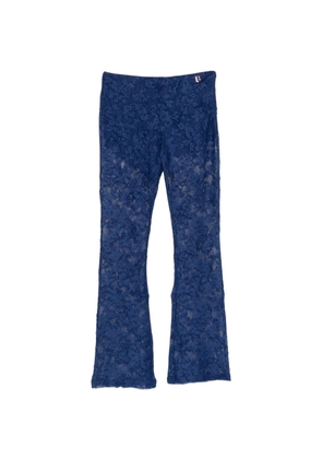 Blugirl lace logo-plaque flared trousers - Blue