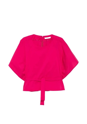Liviana Conti crew neck belted blouse - Pink