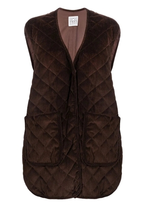 TOTEME quilted corduroy vest - Brown