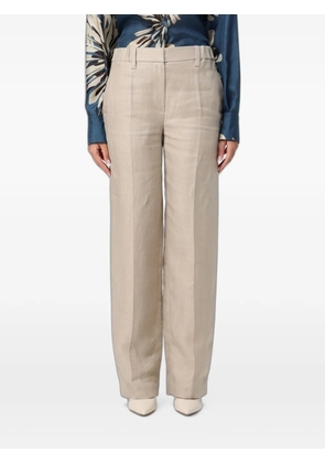 Brunello Cucinelli monile-embellished straight-leg trousers - Neutrals