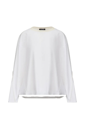 Fabiana Filippi ribbed-trim long-sleeve T-shirt - White