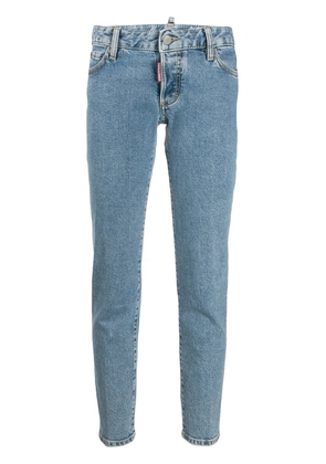 DSQUARED2 maple leaf patch slim-fit jeans - Blue