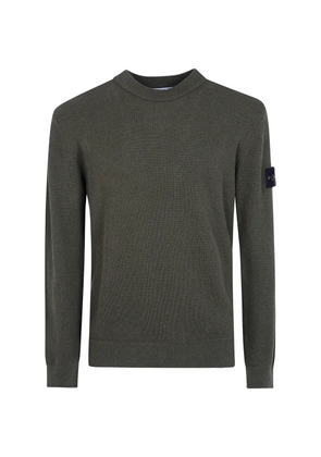 Stone Island ribbed-knit logo-patch sweater - Green