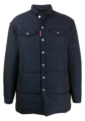 DSQUARED2 logo print padded coat - Blue