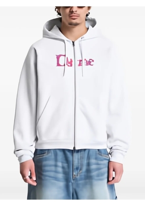 dime Veins logo-embroidered hoodie - Grey