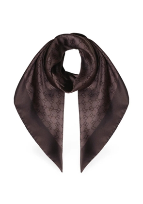 Gucci GG monogram-print twill scarf - Brown