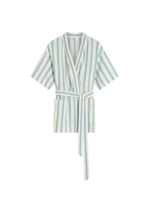 BONDI BORN Finn striped wrap tunic - Neutrals