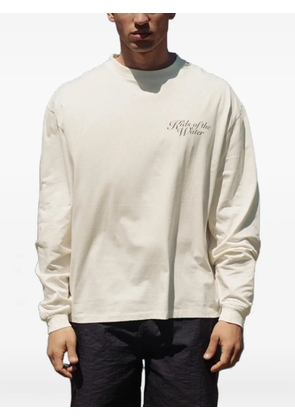 ROUGH. Mermaid logo-print long-sleeve T-shirt - White
