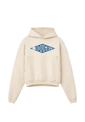 ROUGH. logo-print hoodie - Neutrals