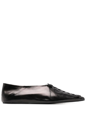 Jil Sander knot-detailing leather ballerina shoes - Black