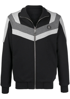 Philipp Plein panelled tracksuit jacket - Black