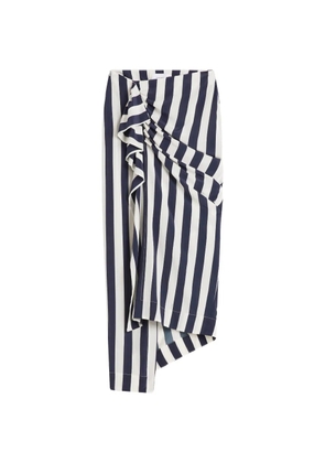 BONDI BORN Orta draped silk skirt - Blue
