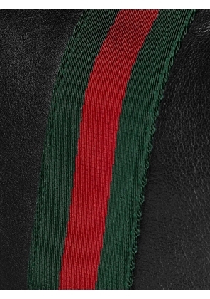 Gucci Web-stripe calf leather messenger bag - Black