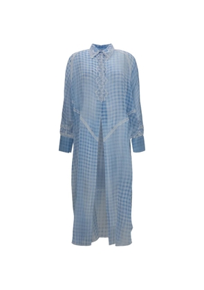 Ermanno Scervino gingham lace-trim dress - Blue