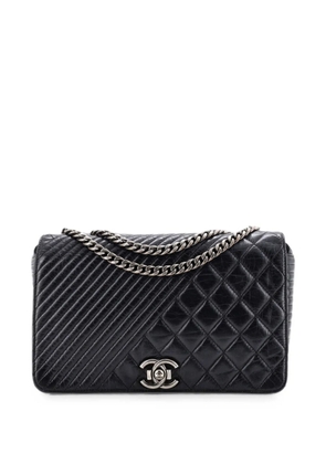 CHANEL Pre-Owned Coco Boy Flap Bag Quilted Aged Calfskin Medium shoulder bag - Black