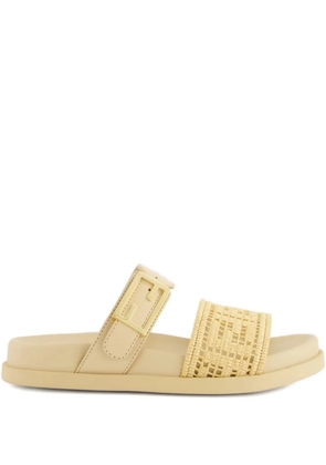 FENDI Feel buckle woven sandals - Neutrals