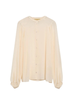 MOMONÌ Huna silk crêpe de Chine blouse - Neutrals