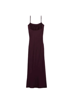 Claudie Pierlot fringe-detail spaghetti-strap dress - Purple