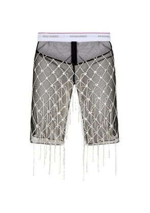 DSQUARED2 jewel-embellished tulle mini skirt - Black