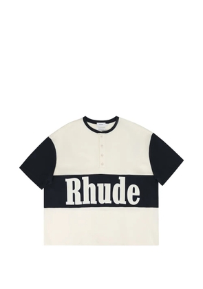 RHUDE panelled Henley T-shirt - White