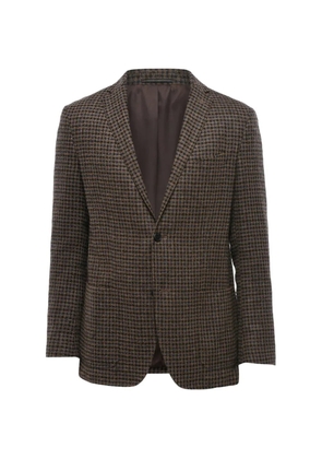 Corneliani check-pattern single-breasted blazer - Brown