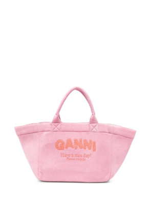 GANNI terry-cloth tote bag - Pink