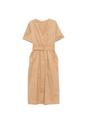 kaos belted V-neck midi dress - Neutrals