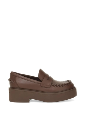 Gianvito Rossi Yuna braided-detail loafers - Brown