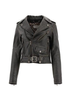 Golden Goose belted leather jacket - Black