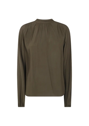 Nº21 bow-detail pleated blouse - Green