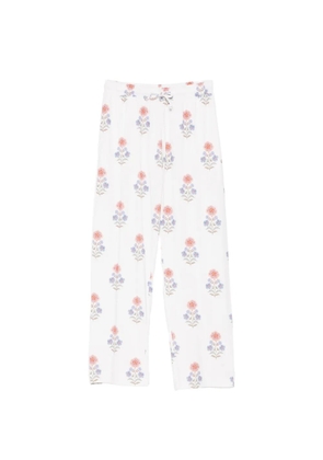PIP STUDIO floral-print drawstring trousers - White