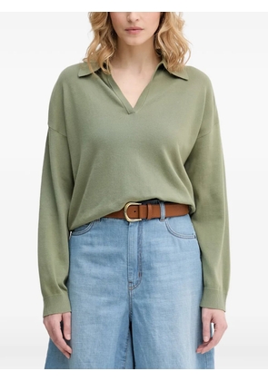 Benetton polo-collar long-sleeve sweater - Green