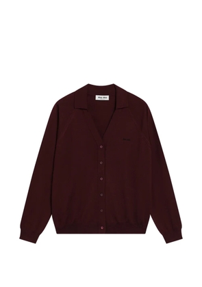 Miu Miu logo-embroidered V-neck sweater