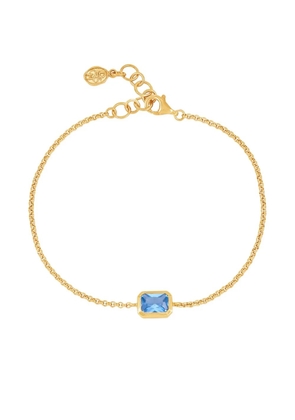DOWER AND HALL Octagon blue topaz chain bracelet - Gold