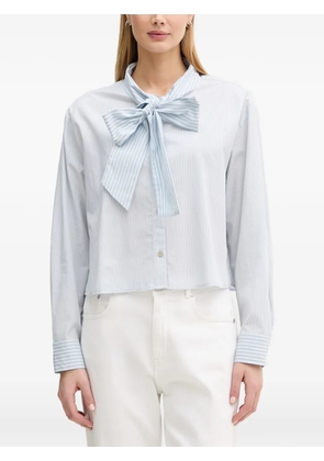 Benetton striped pussy-bow blouse - Blue