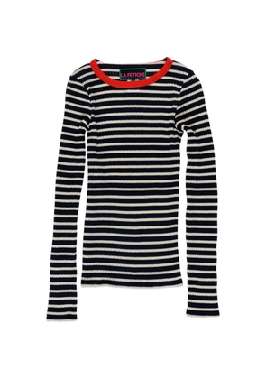La Fetiche Jackie striped ribbed-knit T-shirt - Blue