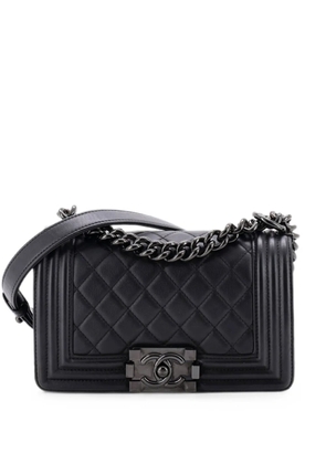 CHANEL Pre-Owned So Black Boy Flap Bag Quilted Lambskin Small shoulder bag