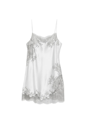 Carine Gilson lace-trim silk nightdress - Grey