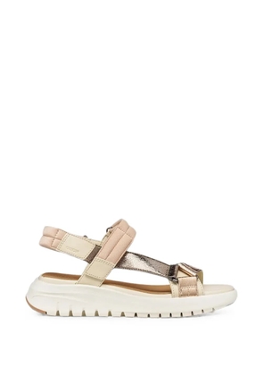 Geox Flextride S metallic-finish touch-strap sandals - Neutrals