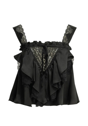 Chloé lace-trim ruffled top - Black