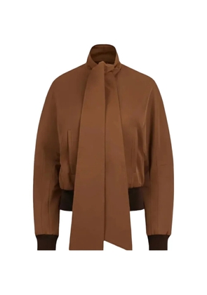 Nina Ricci scarf-detail ottoman fitted jacket - Brown