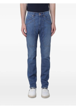 JECKERSON slim-fit patch-detail jeans - Blue