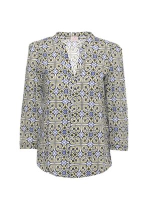 EMME V-neck printed shirt - Blue