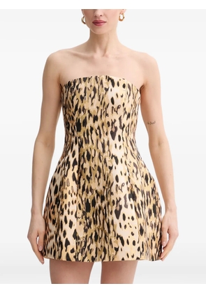 Bardot Florine leopard-print strapless mini dress - Neutrals