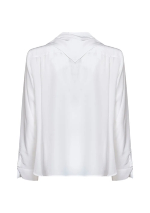 Max Mara scarf-collar silk shirt - White